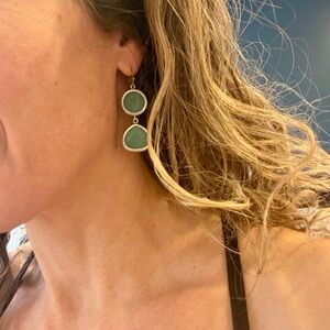 Elegant Green Drop Earrings